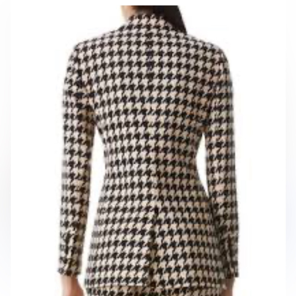 Alice + Olivia Breann Black and Houndstooth Fitted Blazer - Picture 8 of 13